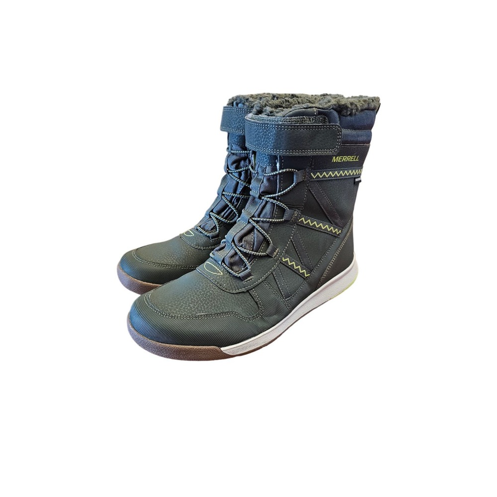 Merrell Boots Snow Crush Womens 7M Olive Green Waterproof Warm‎ Winter Lace Up